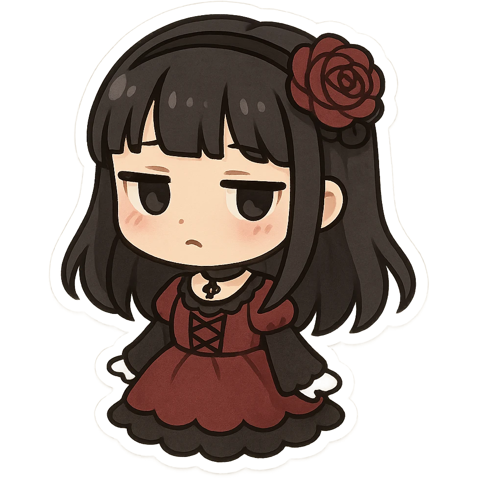 Goth red object emoji