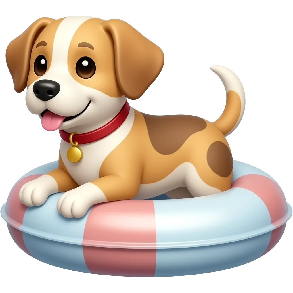 make a dog using a float, make it in an emoji style emoji