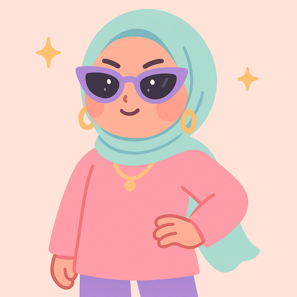 baddie hijabi, fierce look, sunglasses, luxury accessories, chic hijab style, high fashion, confident stance, gold accents emoji