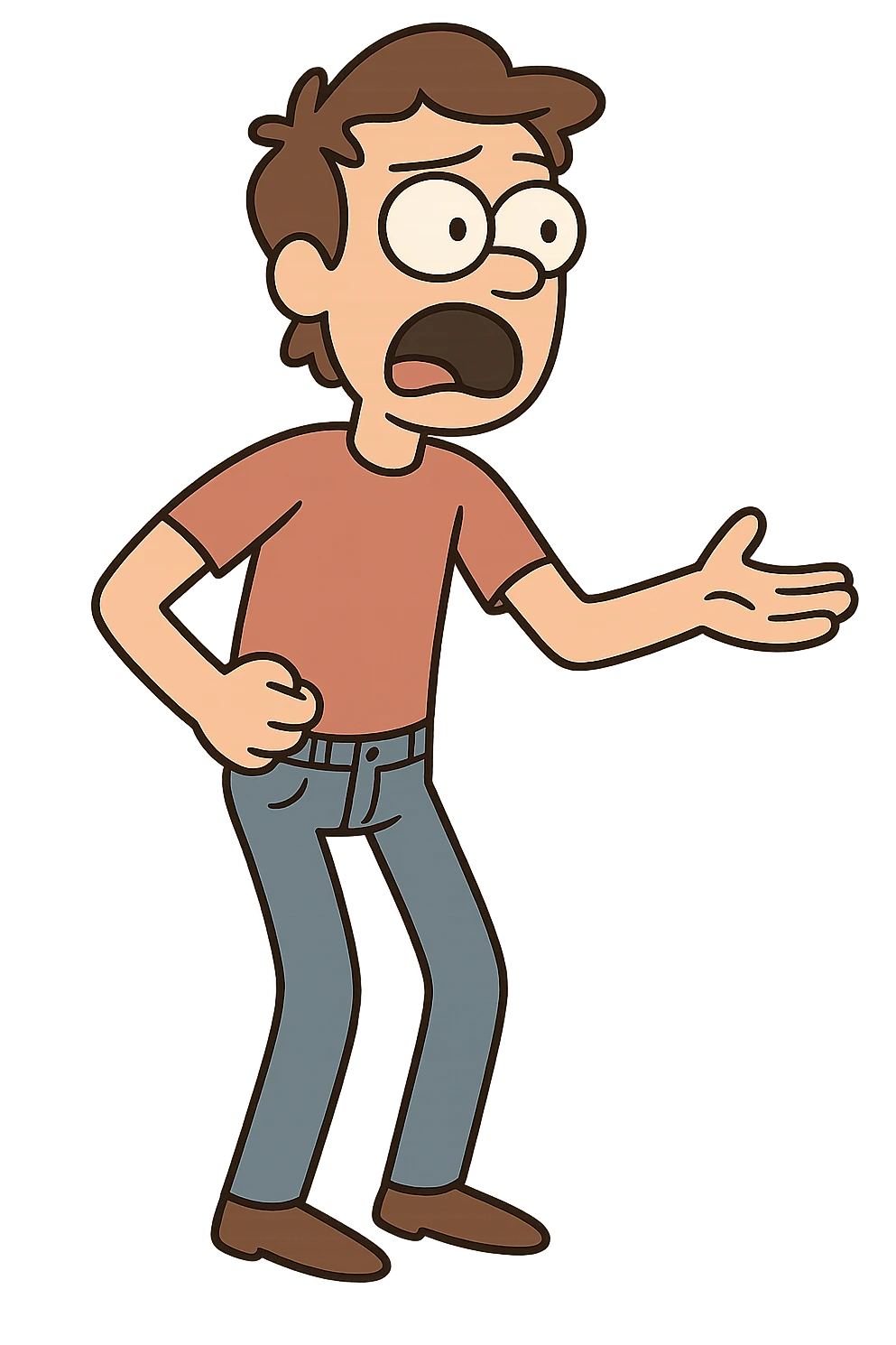 blue denim jeans, cartoon style emoji