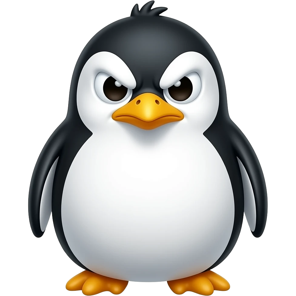 An angry penguin emoji
