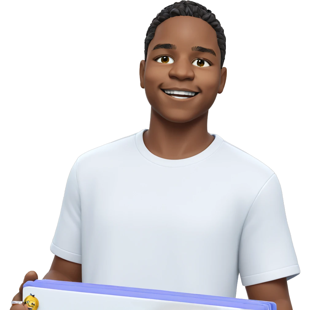 smiling boy in white shirt emoji