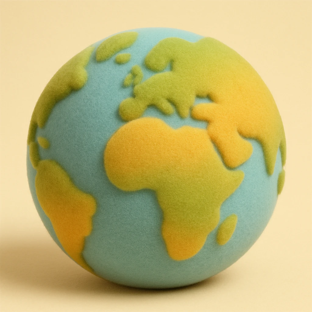 globe with cartoonish exaggerated continents emoji