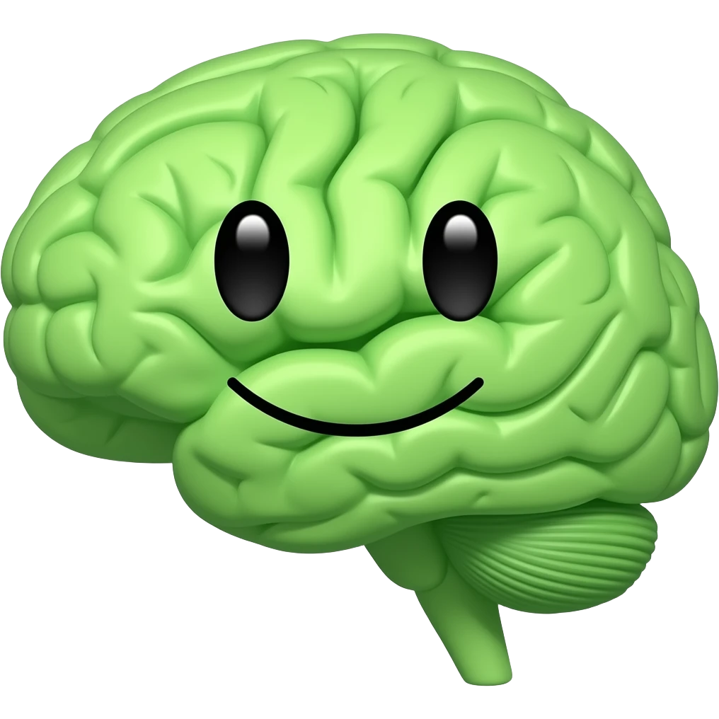 Greem Slmey brain emoji