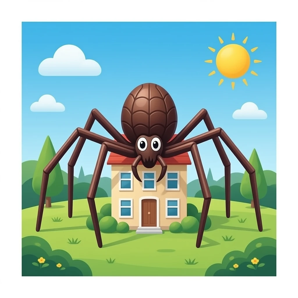 Building with spider legs emoji