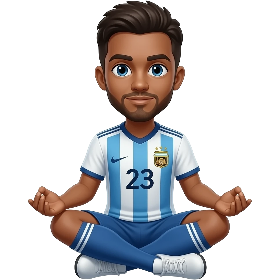 a soccer player meditating emoji