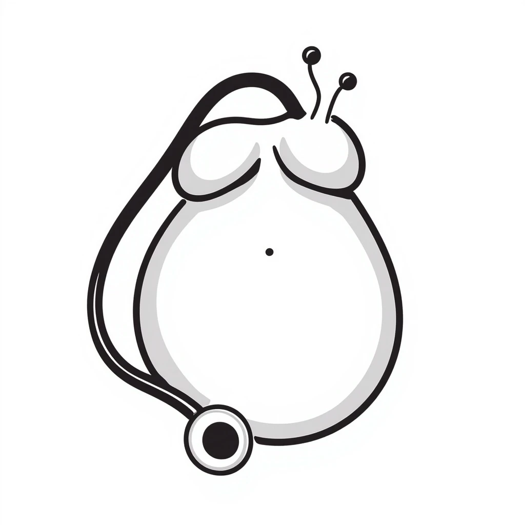 A pregnant belly with a stethoscope emoji