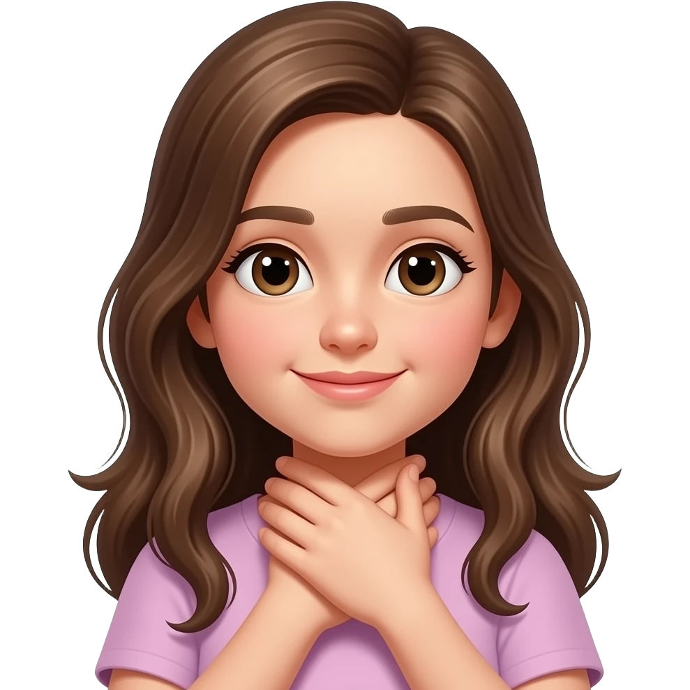 Hands wrapped around the front of a girls neck emoji