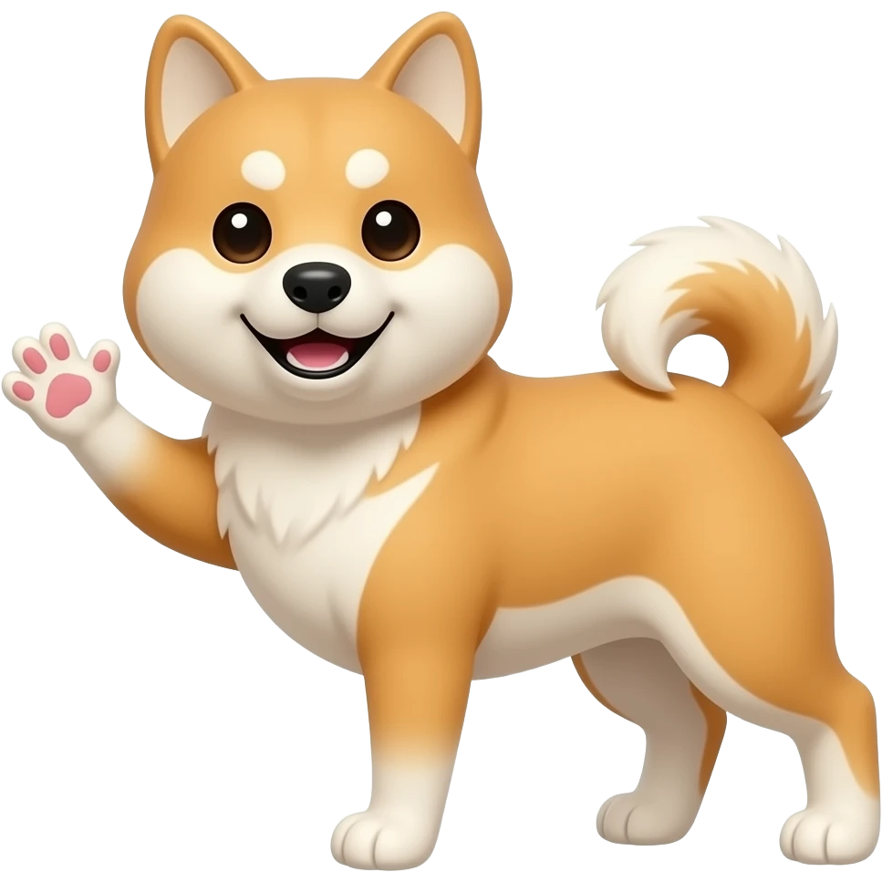Hachiko dog in cute animation waving emoji