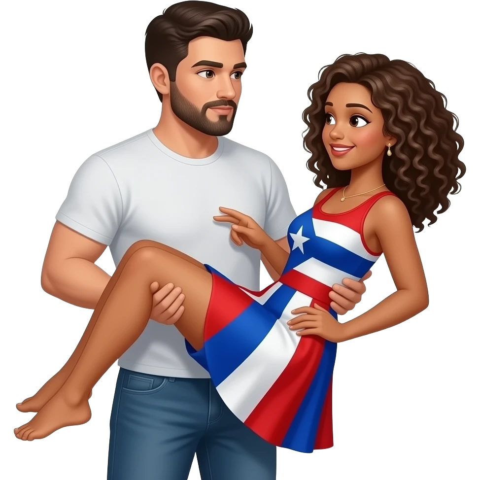 White guy with nice trimmed beard have doggy style sex with Puerto Rican girl with curly hair emoji