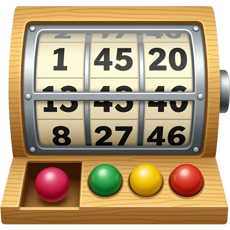 Old fashioned bingo cage numbers machine with balls emoji