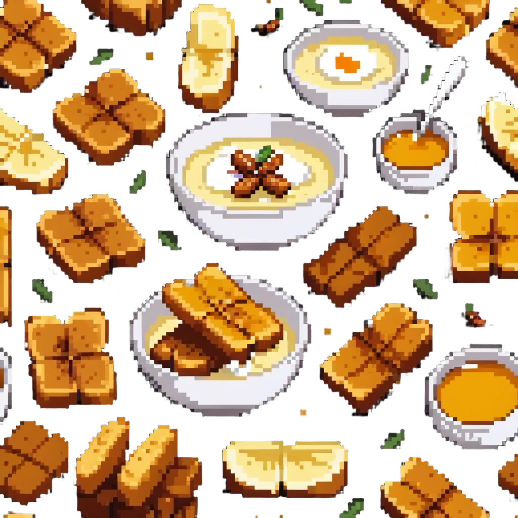 torrijas, Spanish sweet dish, fried bread slices soaked in milk and honey with cinnamon emoji