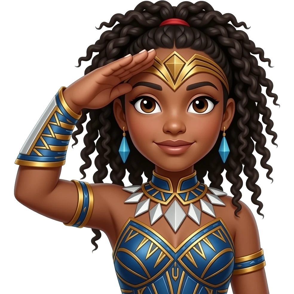 A girl doin the ‘Wakanda forever’ gesture emoji