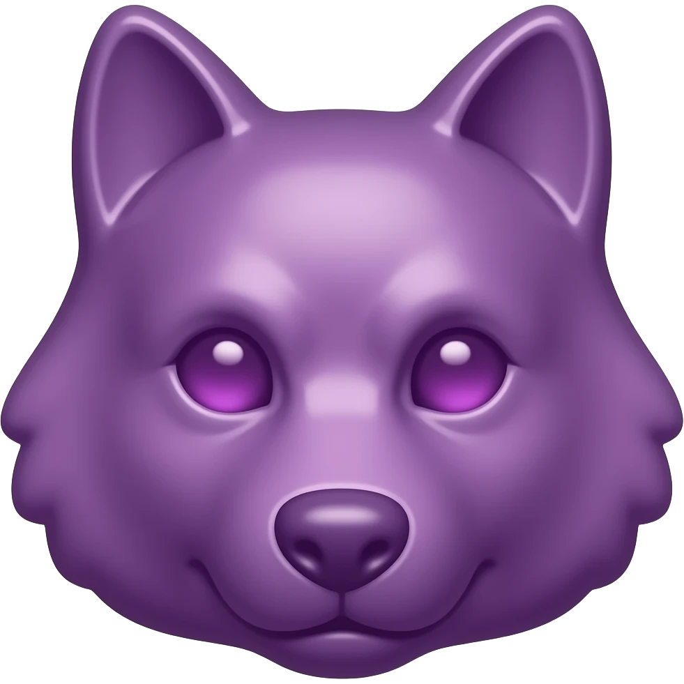 Purple Gummy clear wolf candy face emoji