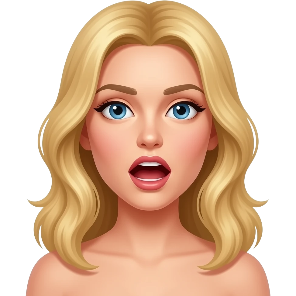 naked blonde haired woman orgasm emoji