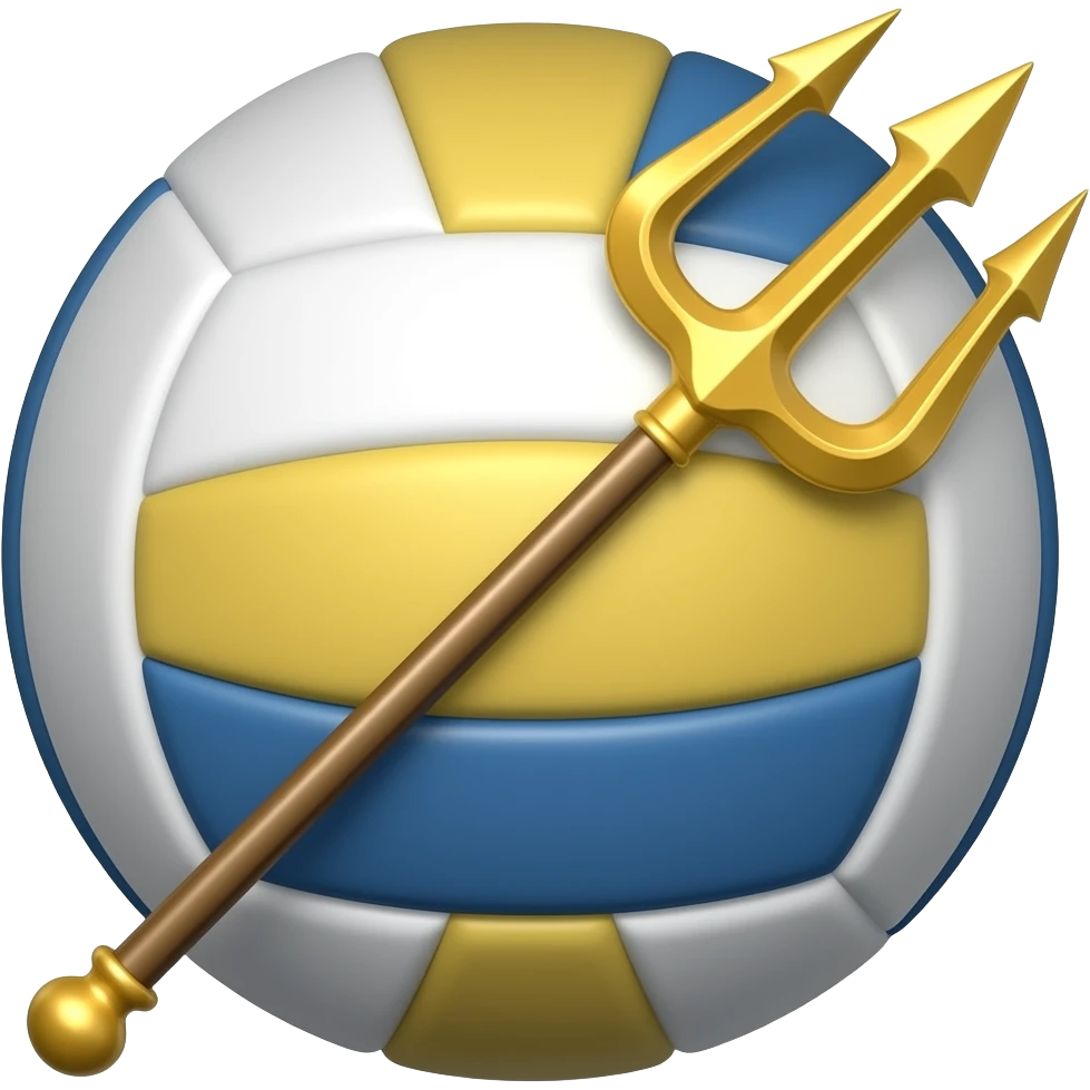 volleyball ballon aethtetic with percy jackson trident emoji