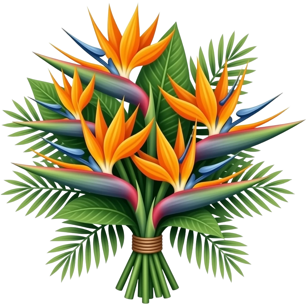 Birds of paradise flower bouquet emoji