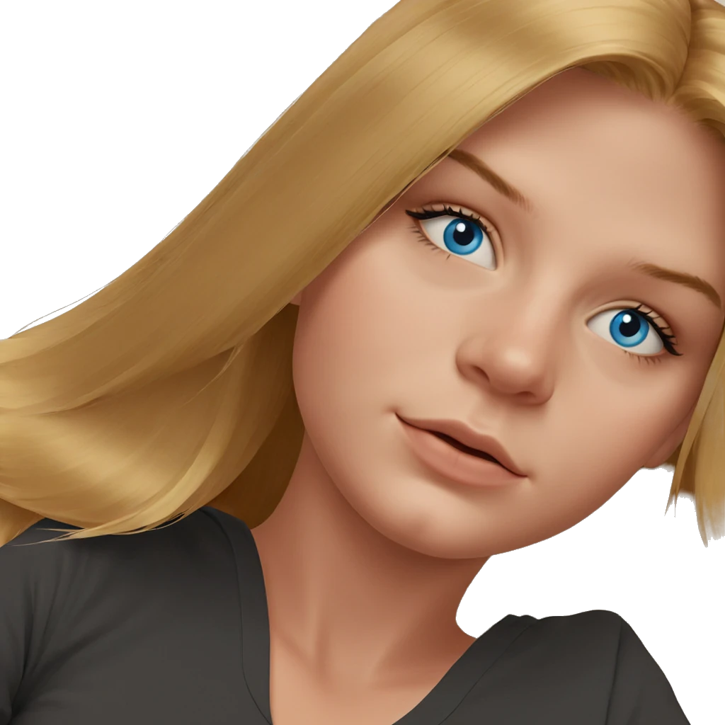 blonde girl with blue eyes emoji