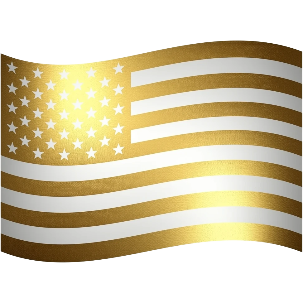 Rustic vintage gold American flag emoji