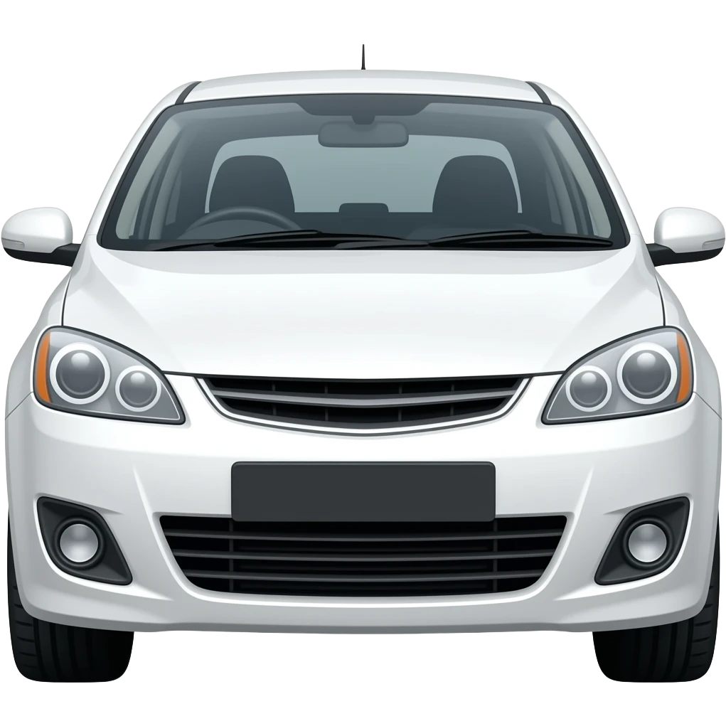White 2009 hatchback front emoji