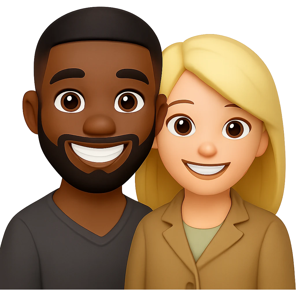 turn the second man in emoji style of the 1st image, match the facial features and clothes  emoji