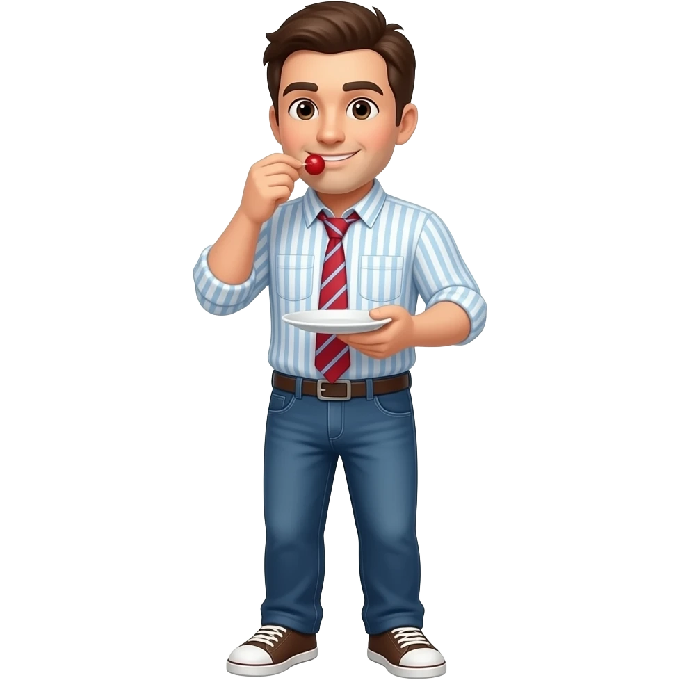 Man eating cherry emoji