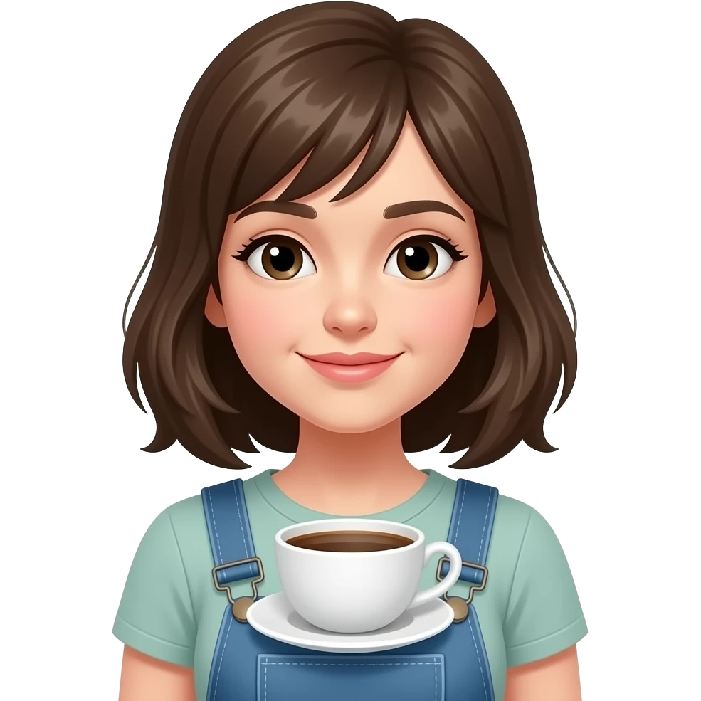 Girl with cofee emoji