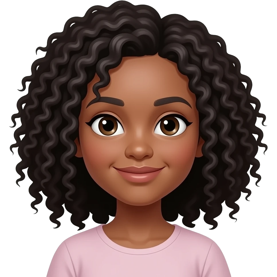 Whie girl curly  black hair emoji
