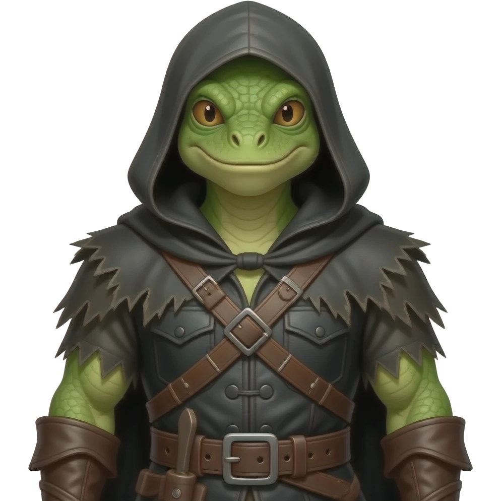 A lizard-man dressed in medieval outlaw outfit emoji