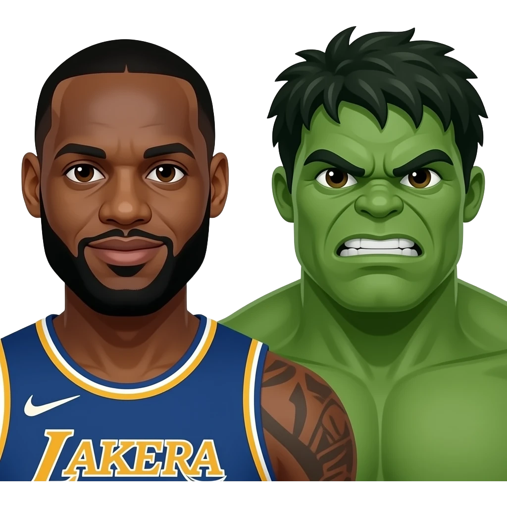 Make LeBron James and the hulk emoji