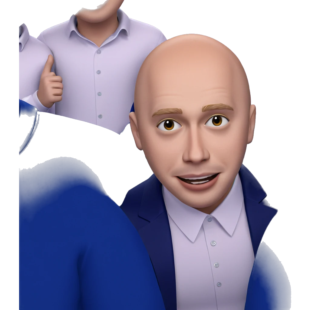 boys in blue jackets smiling emoji