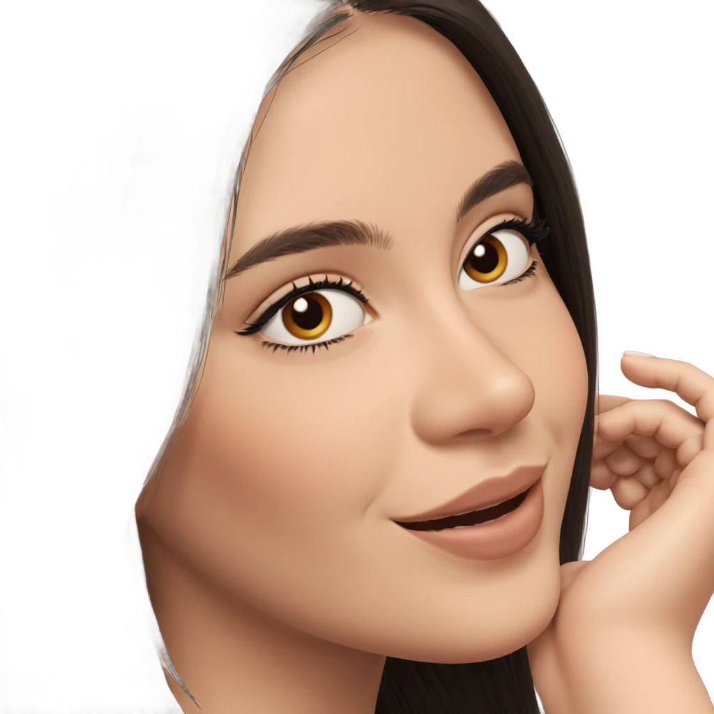 smiling girl with long hair emoji