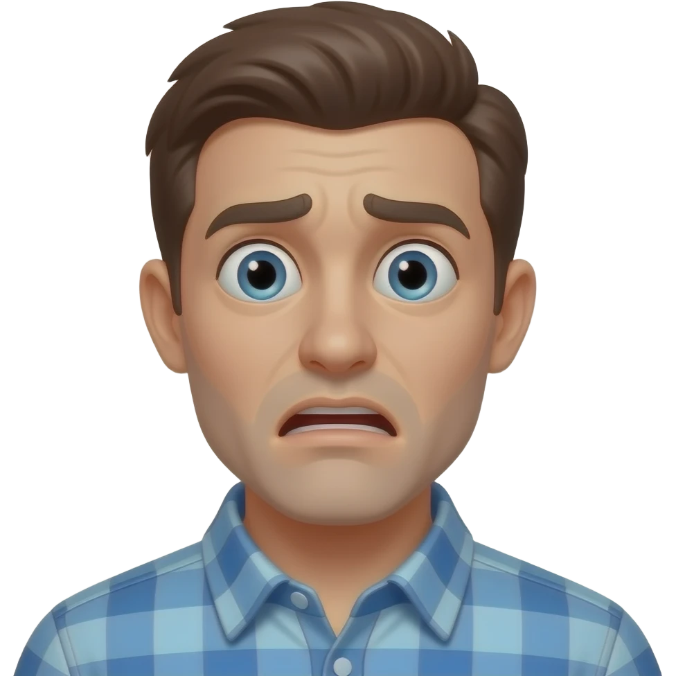 An emoji that looks grossed out and freaked out emoji