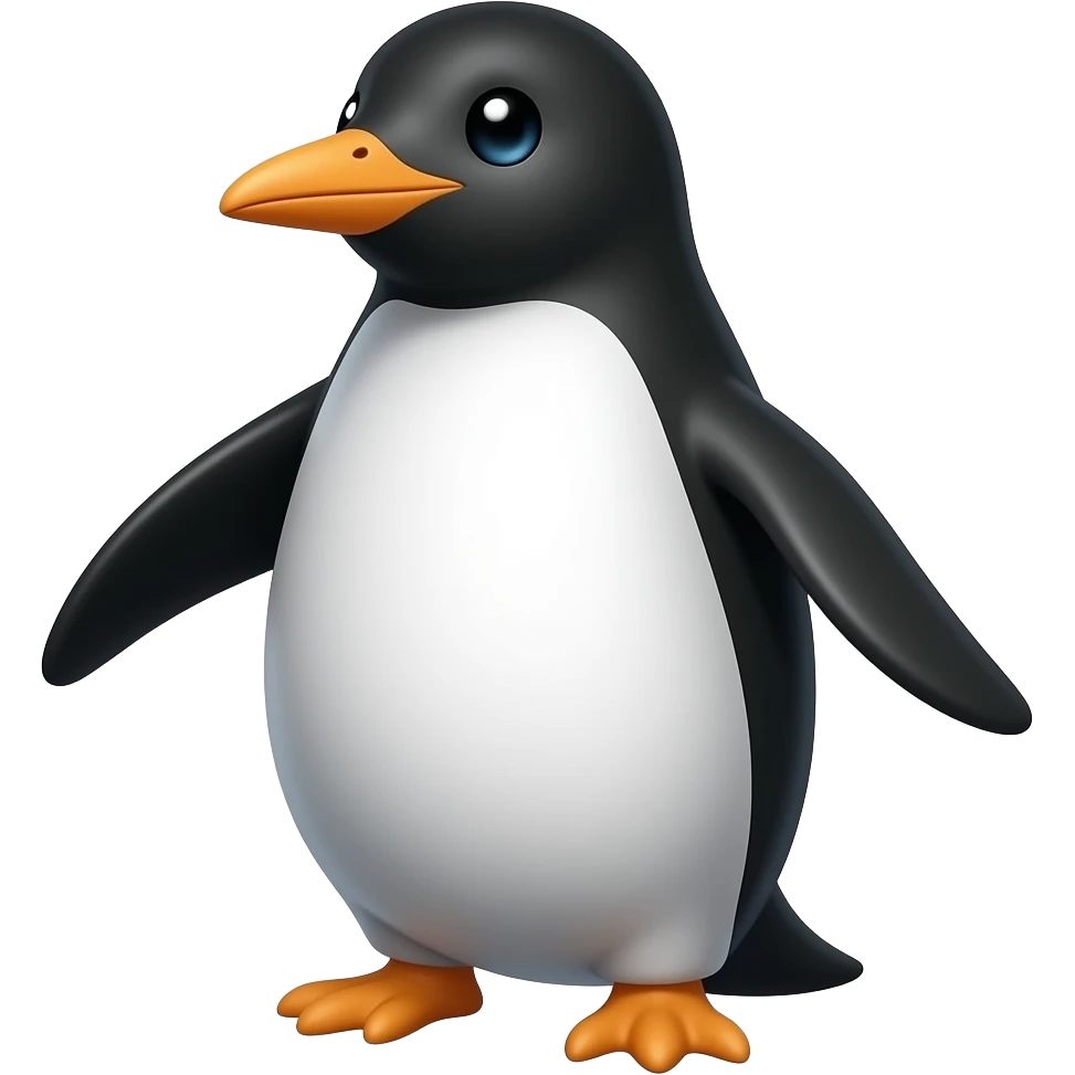 Completely black penguin emoji