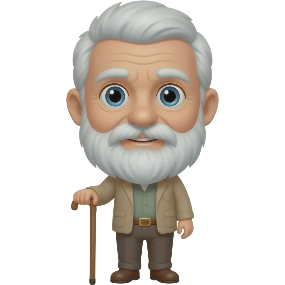 Old man w cane emoji