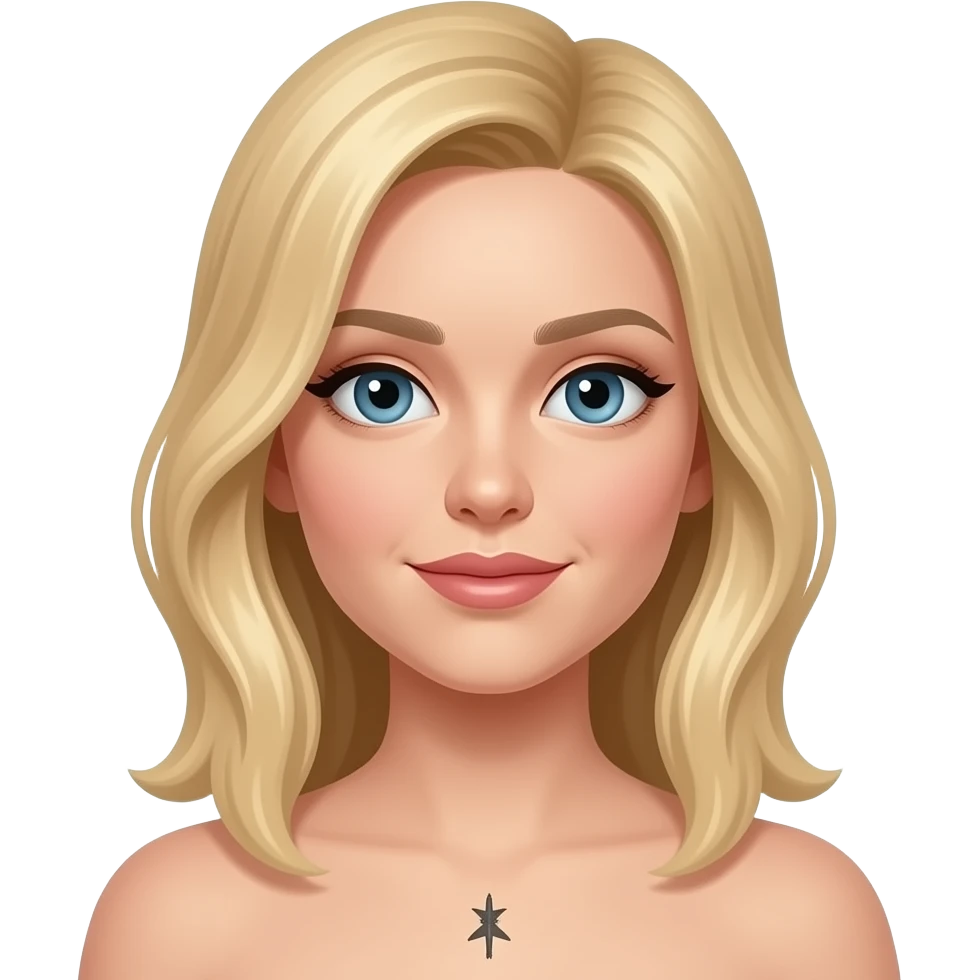 Naked blonde with a landing strip for pubic hair emoji