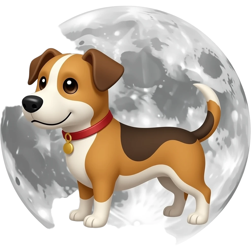 give me a dog who has gone to moon emoji