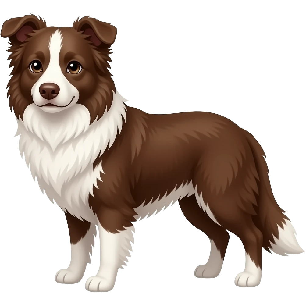 A fully brown border collie emoji