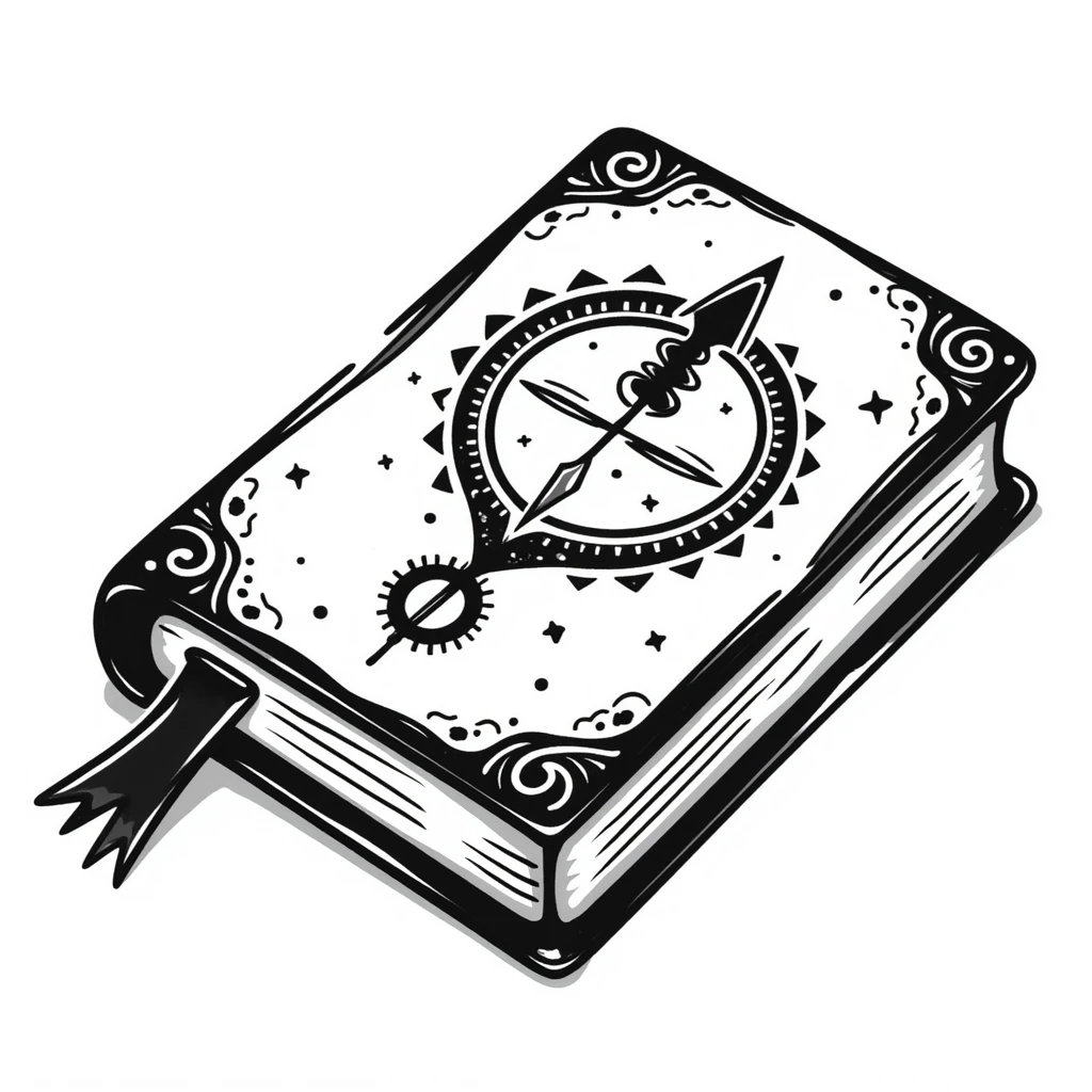 Магическая закрытая книга  — декоративная обложка  алхимическими знаками. Обложка украшена винтажными завитками,  таинственным сиянием. emoji