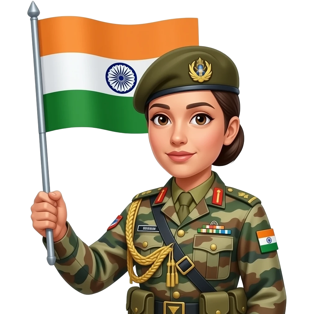 Brianne de chateau from dragon Ball super are female military general has hoisted the Indian flag in Siachen glacier emoji