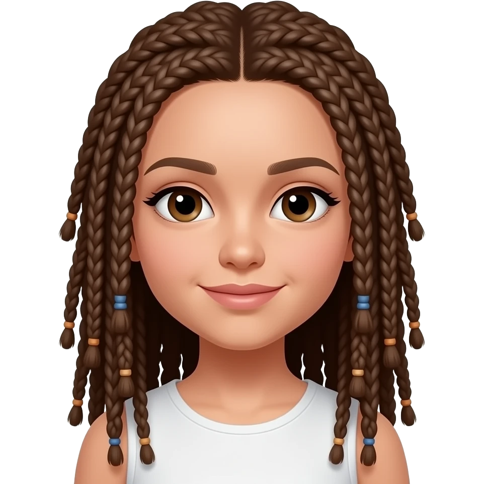brown girly girl with microlocks emoji