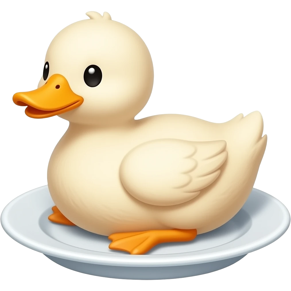 cute duck in a plate emoji
