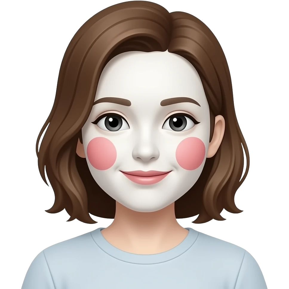 흰색얼굴의 붉은색 홍조를 하고 있는 이모티콘 emoji