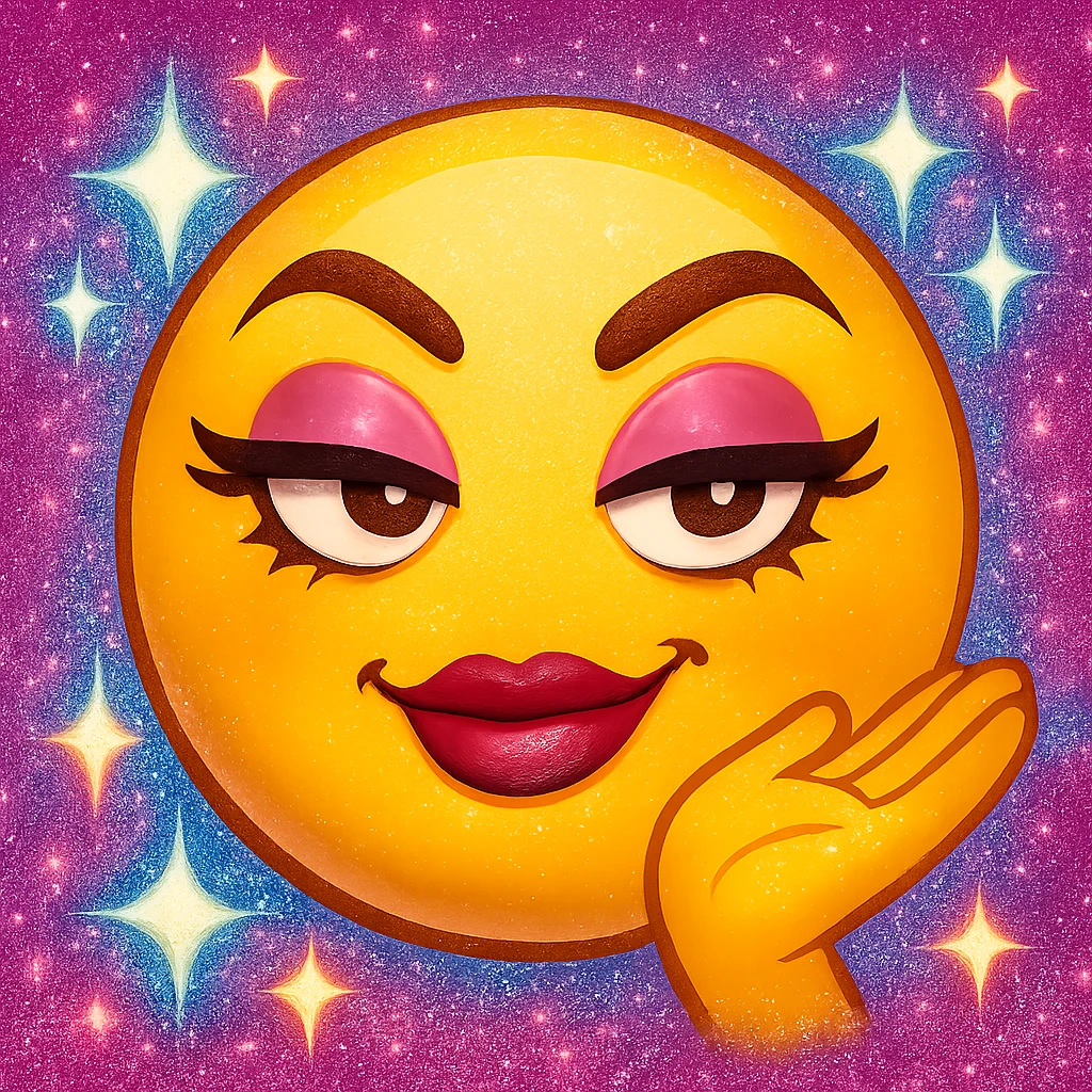 slay emoji with glitter emoji