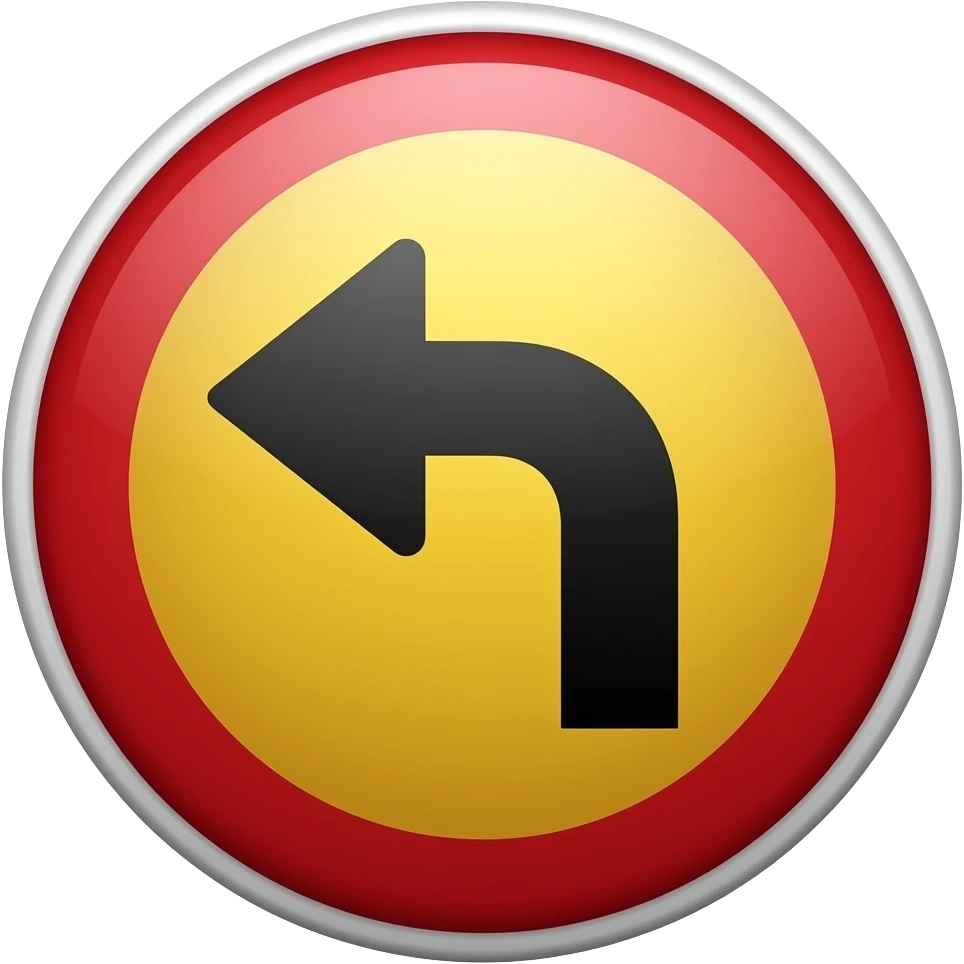 Wrong turn sign emoji