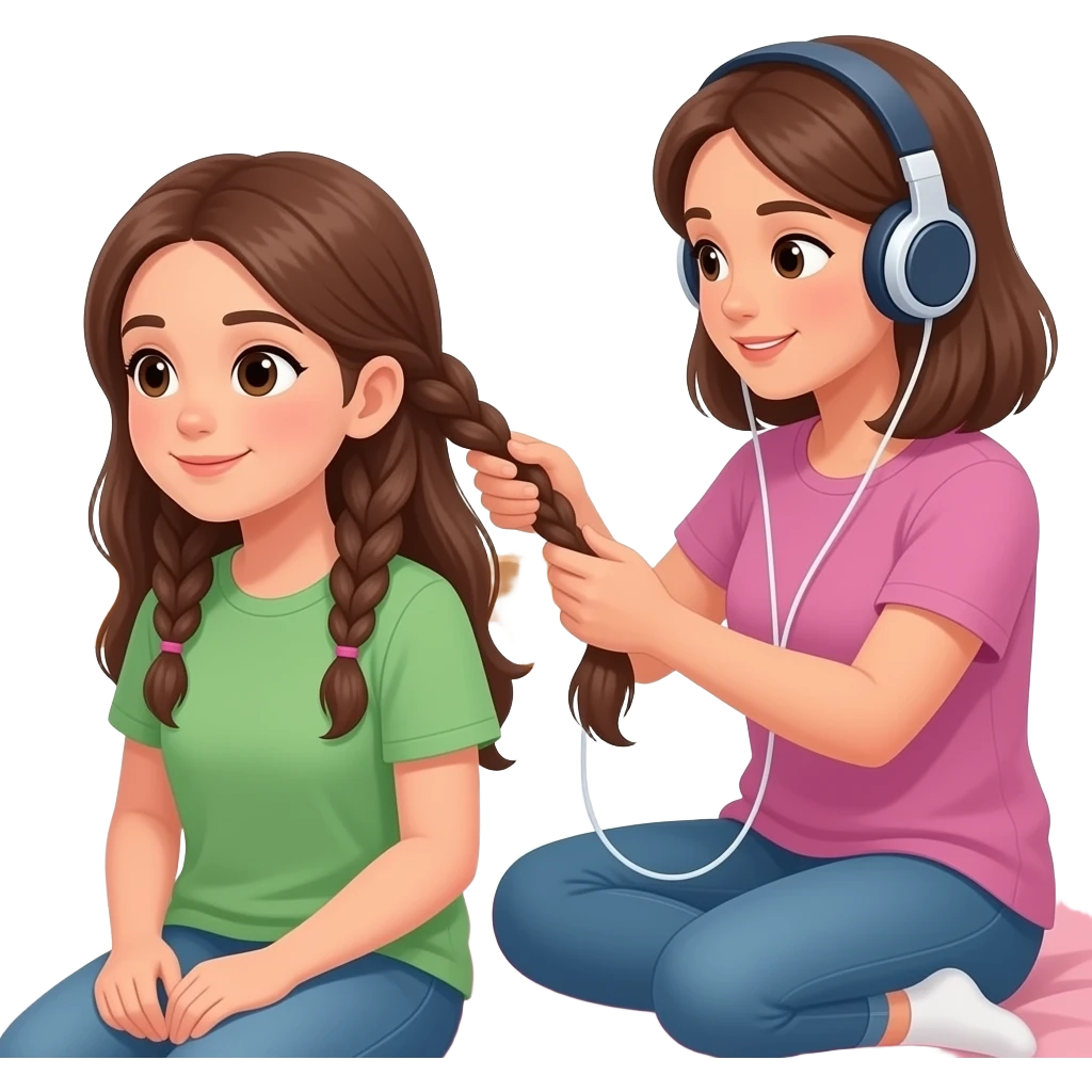 one roommate has really long hair and I’m good at doing braids—so I usually end up doing her hair for her and just sitting in her room listening to music, as she’s getting ready emoji