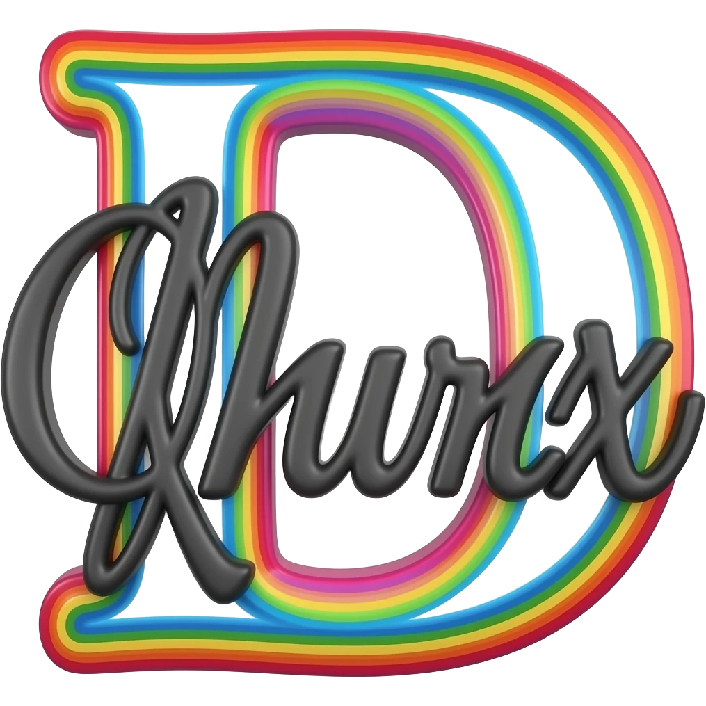 name "Debbie" in black typography lettering, each color of the rainbow as a border outlined around each letter, isolated, 3d rendering, no emoji icons no emoji faces and must have no human figures emoji