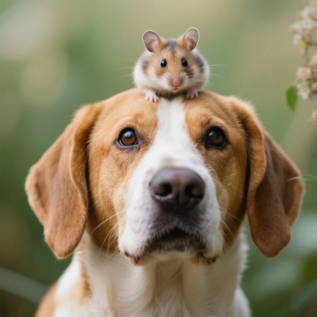 A hamster on the head of dog emoji