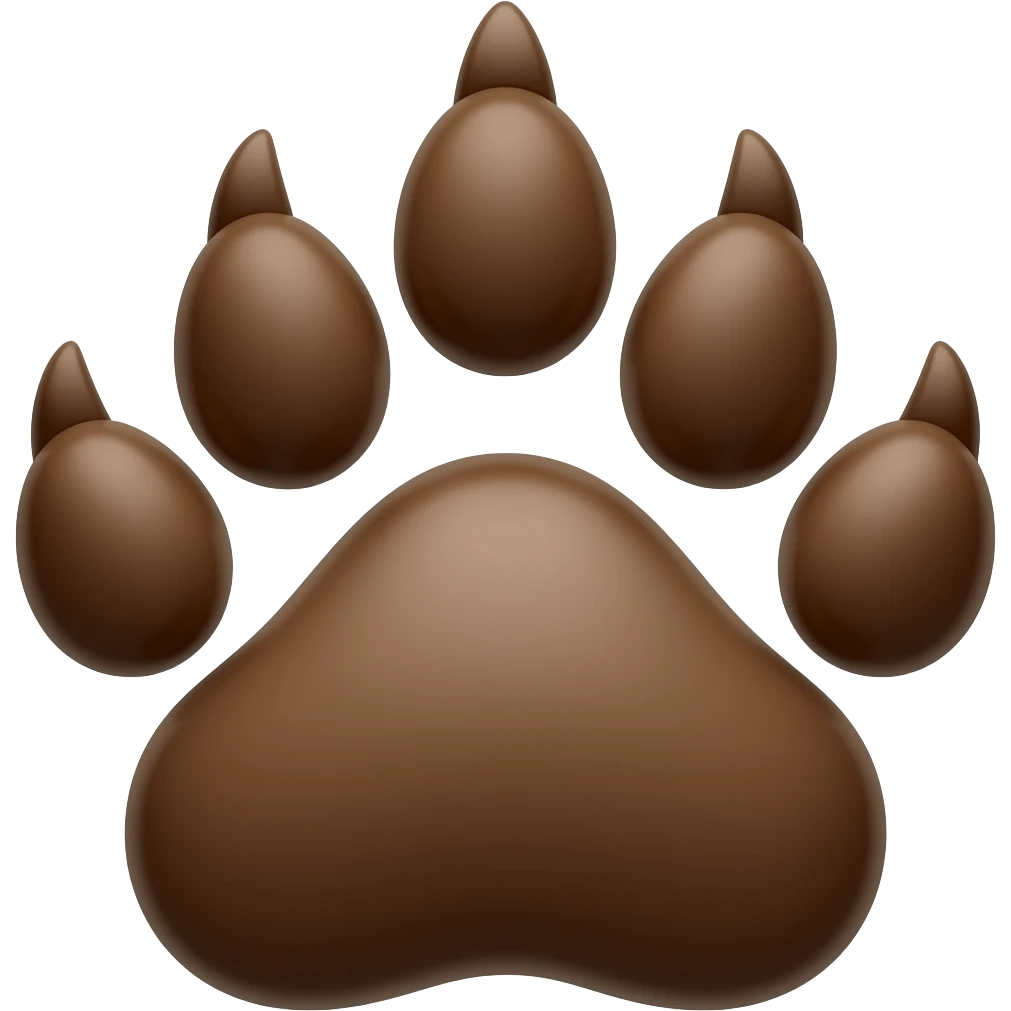 Brown wolf paw emoji