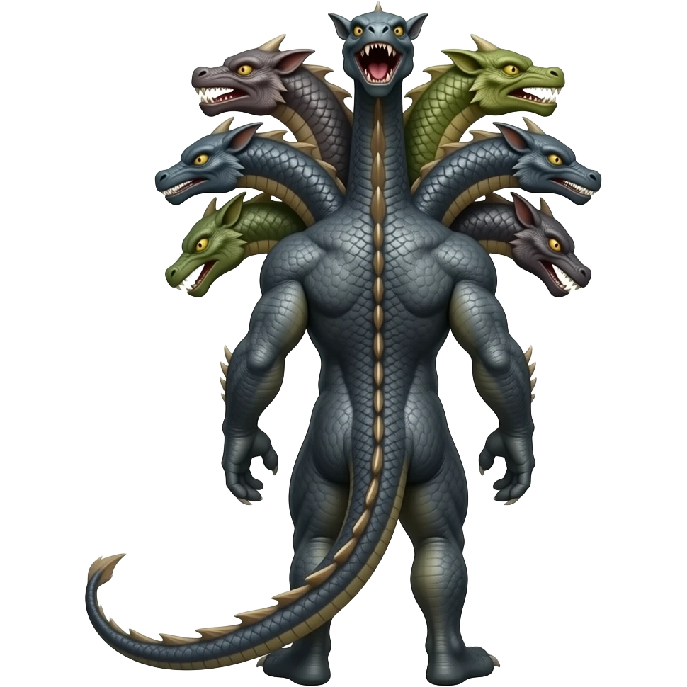 beast with seven different heads from the back emoji